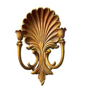 Vintage Syroco Inc. Hollywood Regency Double Candle Wall Sconce